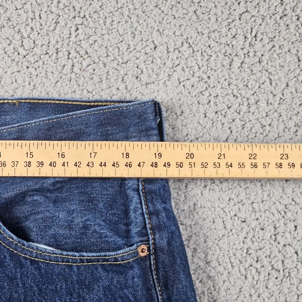 Levis 501 Jeans Mens 38x29 Blue Original Fit Straight Buttonfly Rigid Workwear